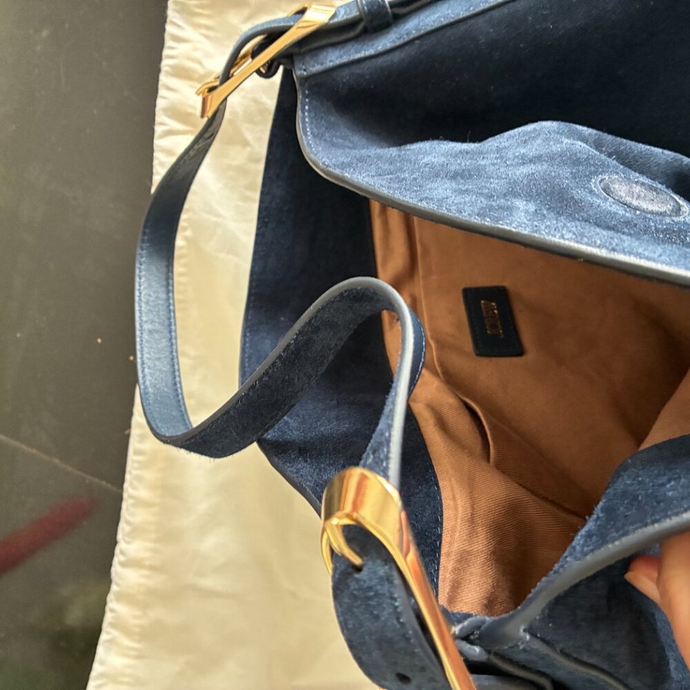 J Crew Berkeley Shoulder Bag in Navy Suede - Picture 7 of 7